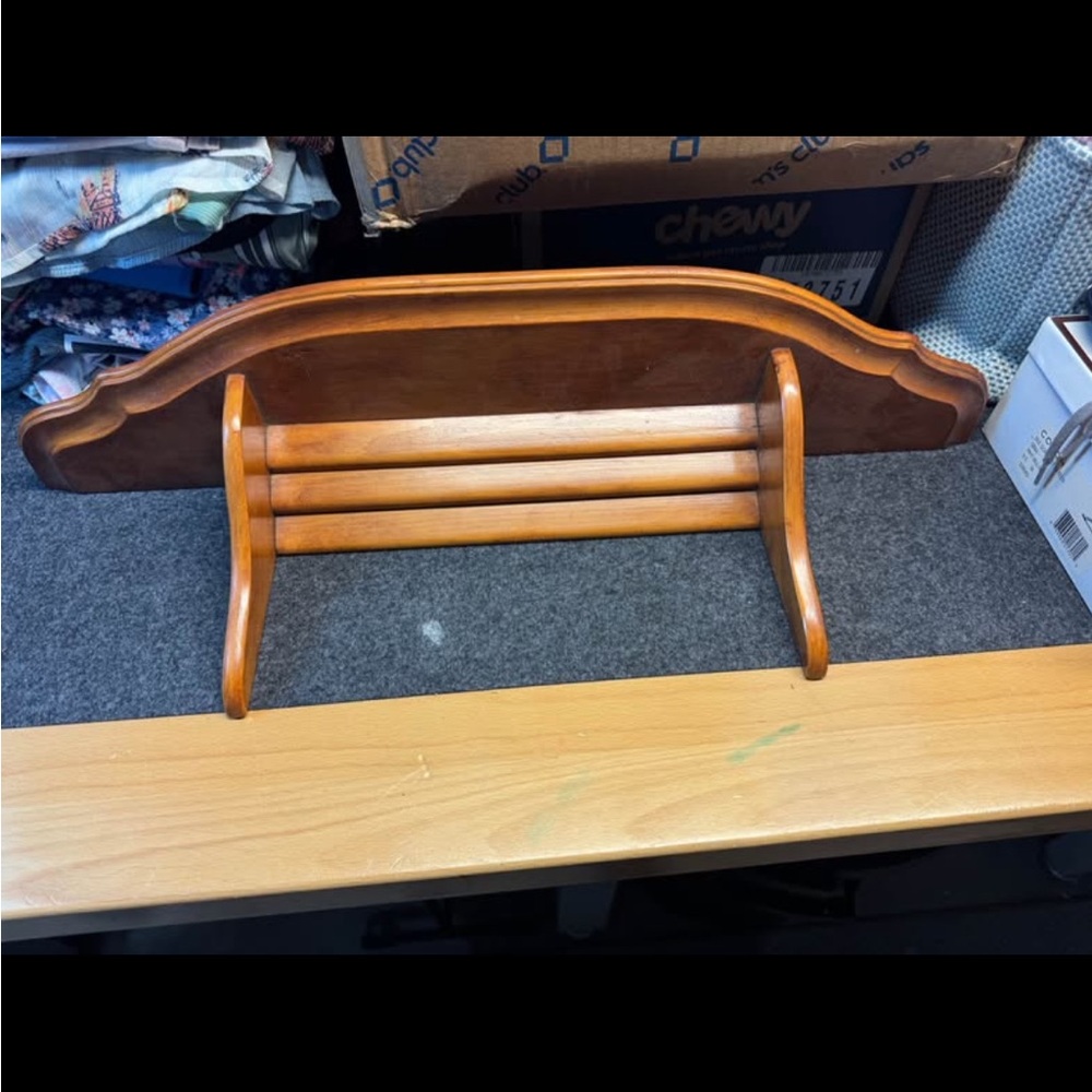 Wooden Wall-Mounted Plate Rack - Honey Brown